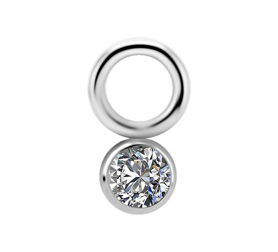 Titanium Charms - PREMIUM ZIRCON - silver - D-032