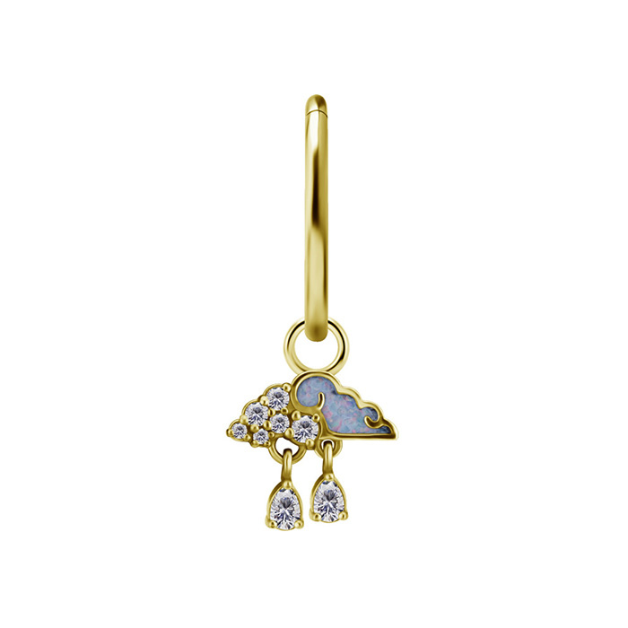 Charms - CoCr NF - triangle with white zircons - gold - D-070