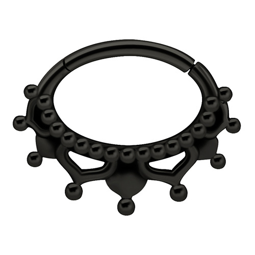 Mandala clicker ring - black - K-050